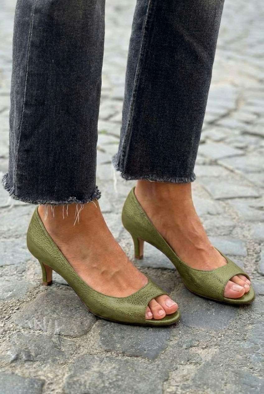 Tacones Kitten Metalizados Oro Champán