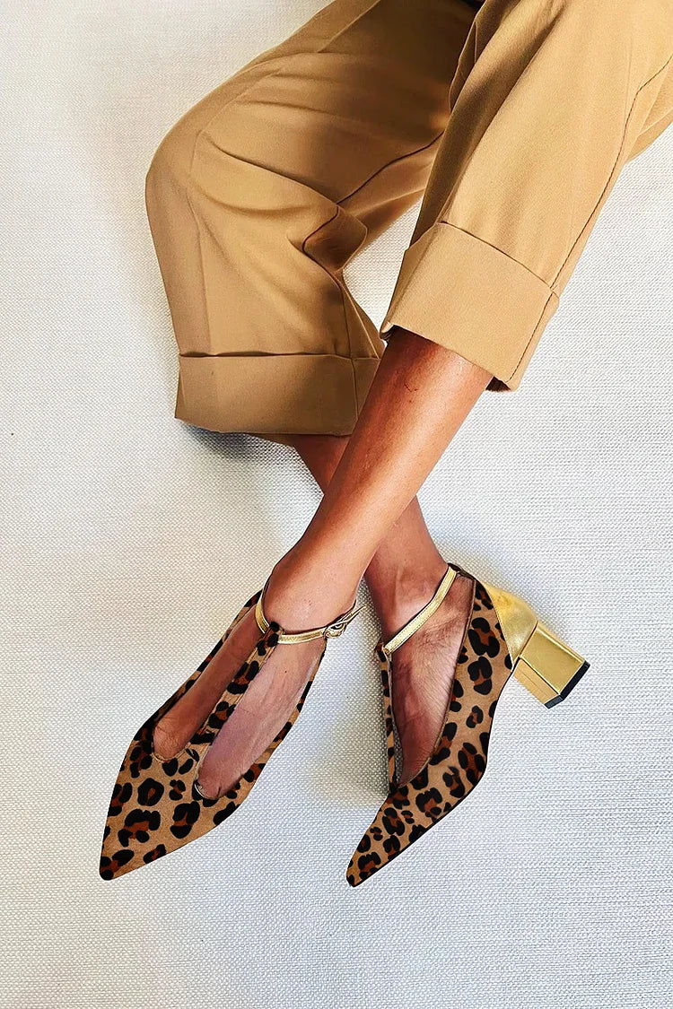 Tacones Gruesos Piel Sintética Estampado