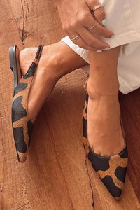 Tacones Anchos Estampado de Vaca