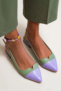 Bailarinas Bicolor Slingback con Hebilla