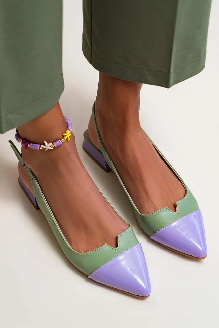 Bailarinas Bicolor Slingback con Hebilla