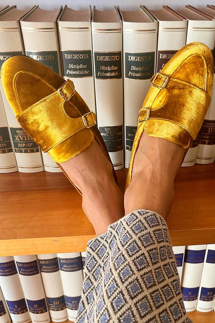 Mocasines Amarillos de Ante Sintético