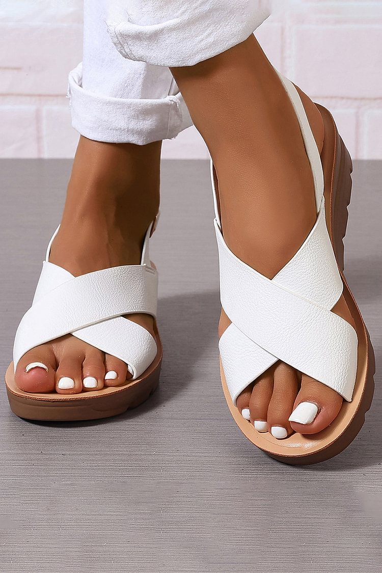 Sandalias de Cuña Correa Cruzada