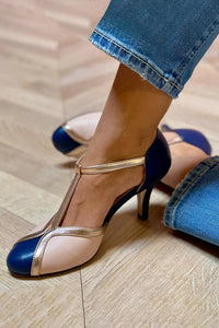 Stilettos Bicolor Correa Redonda