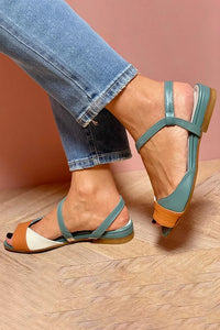 Sandalias Acolchadas Bicolor Slingback