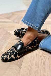 Mocasines sin Cordones Estampado Vaca