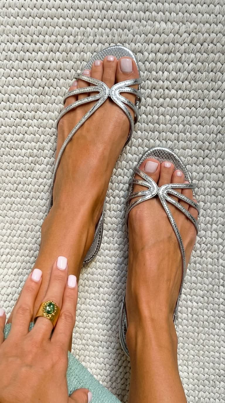 Sandalias Metalizadas Pitón en Relieve