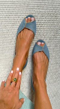 Bailarinas Beige Ante Detalles Dorados