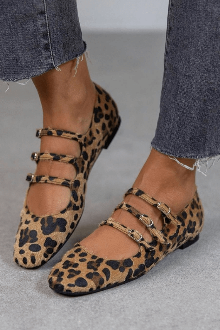 Merceditas Triple Hebilla Leopardo