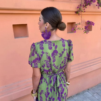 Vestido Largo Floral Verde