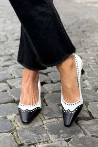 Tacones Medios Elegantes Bicolor