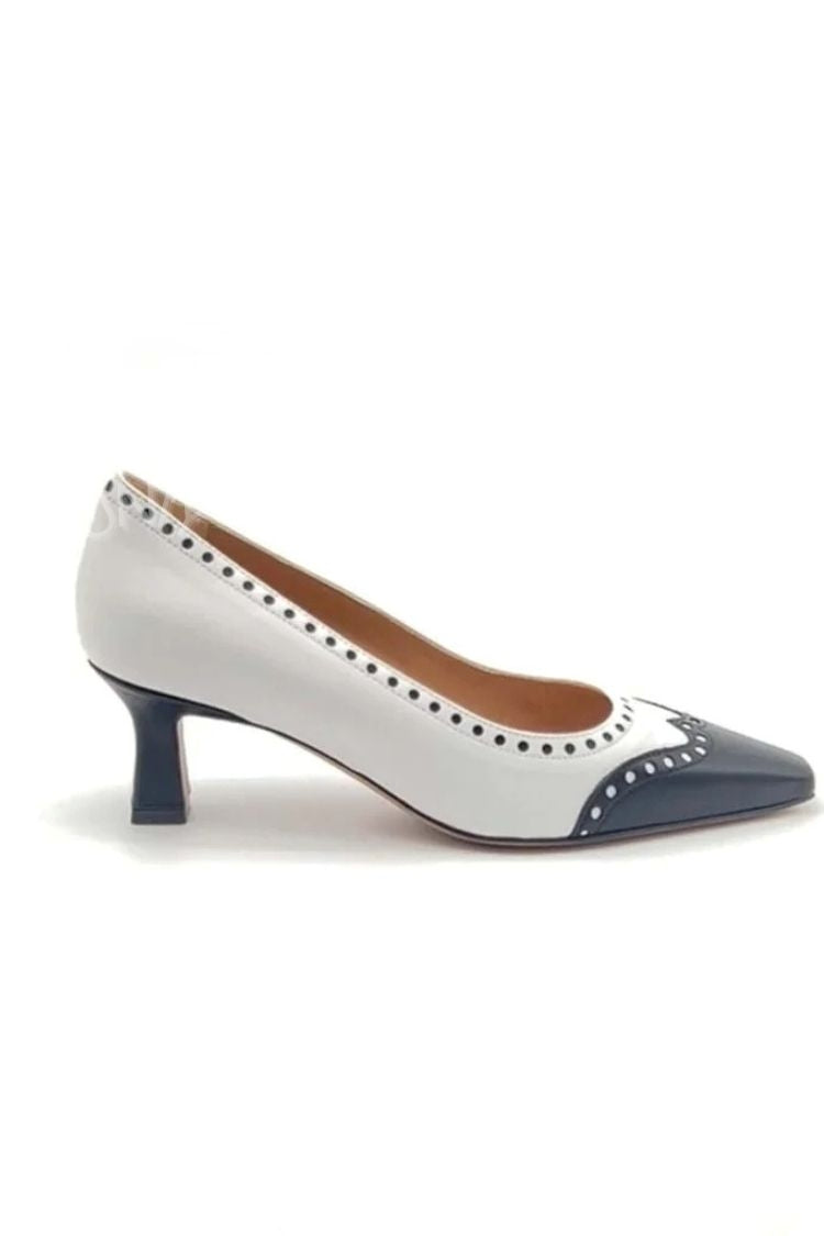 Tacones Medios Elegantes Bicolor