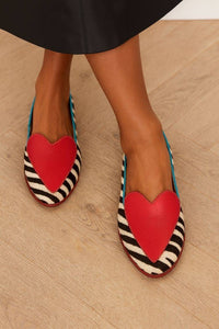 Mocasines Corazón y Estampado Cebra
