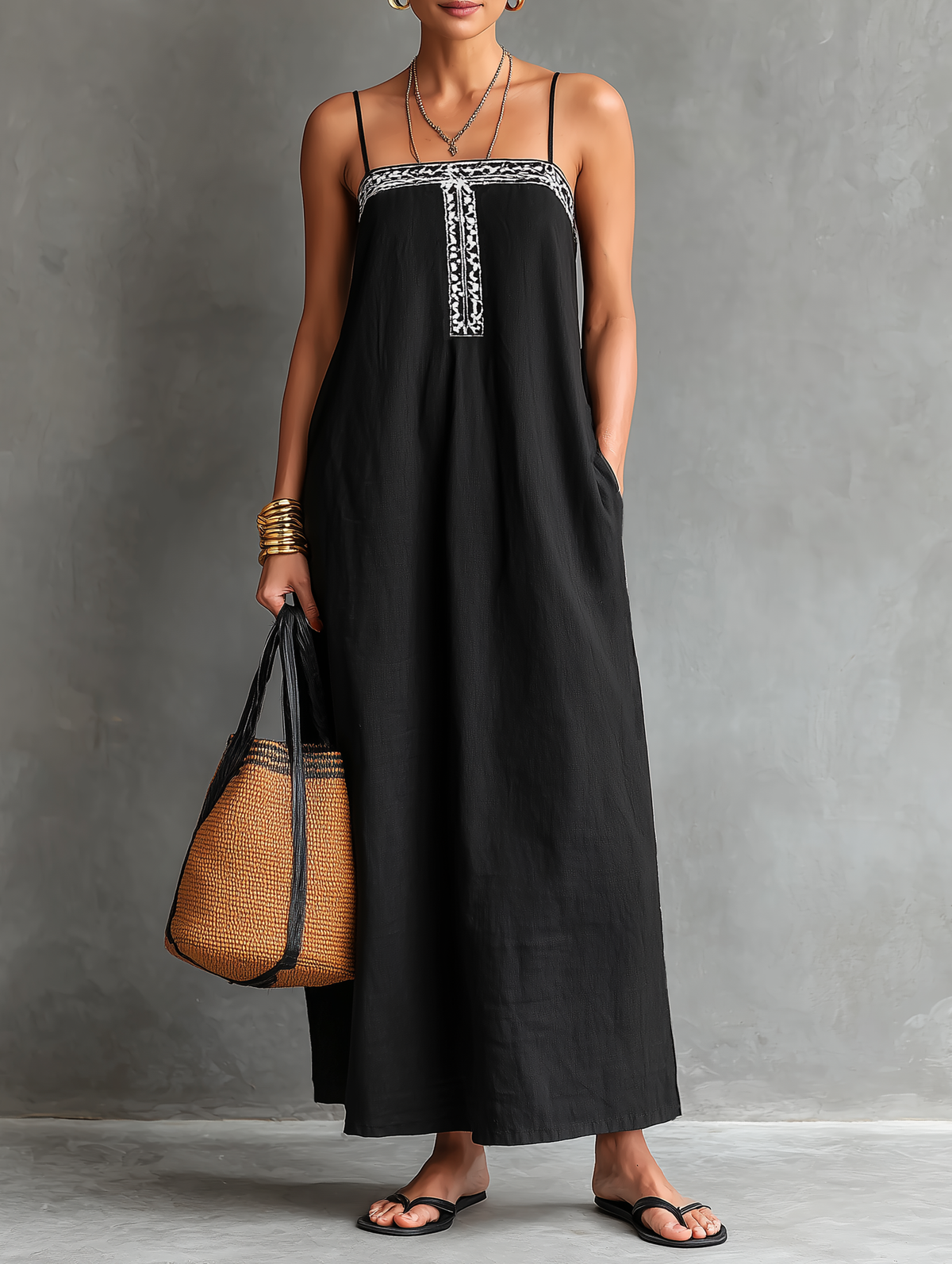 Vestido Maxi de Escote Cuadrado Gaia