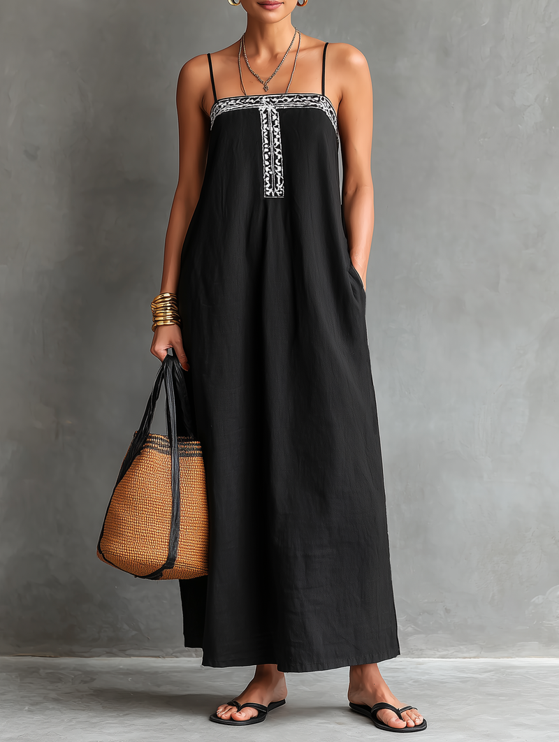 Vestido Maxi de Escote Cuadrado Gaia