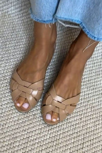 Zapatos Planos Piel Sintética Trenzada