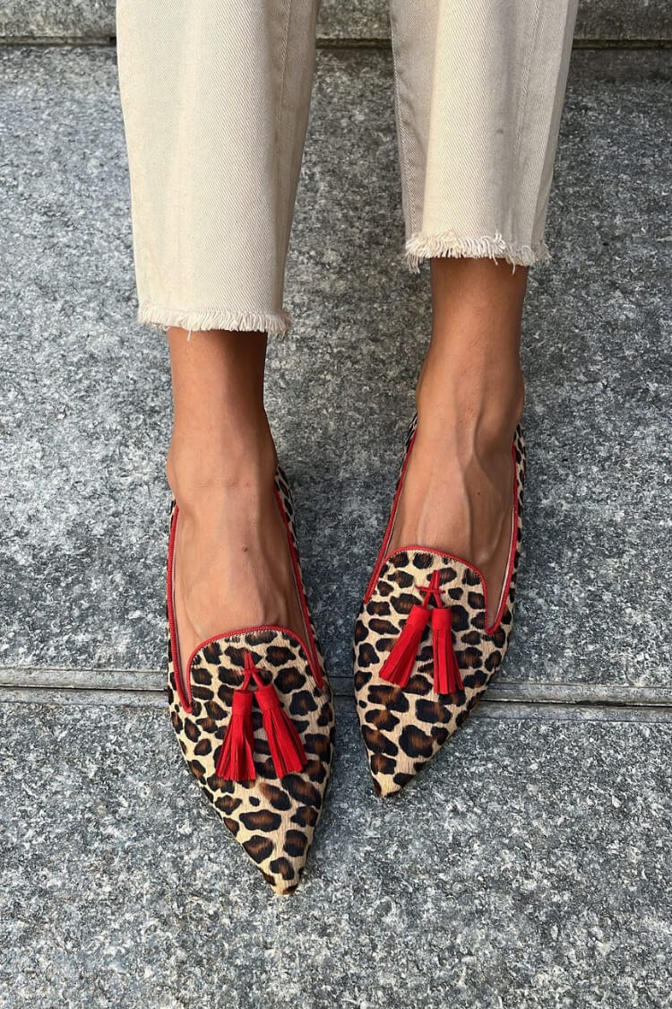 Bailarinas Ante Estampado de Leopardo