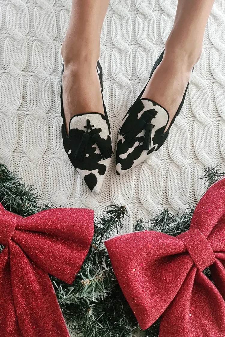 Bailarinas Bicolor Estampado de Vaca