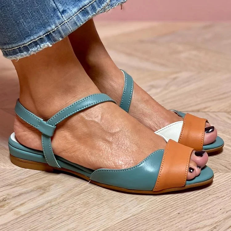 Sandalias Acolchadas Bicolor Slingback