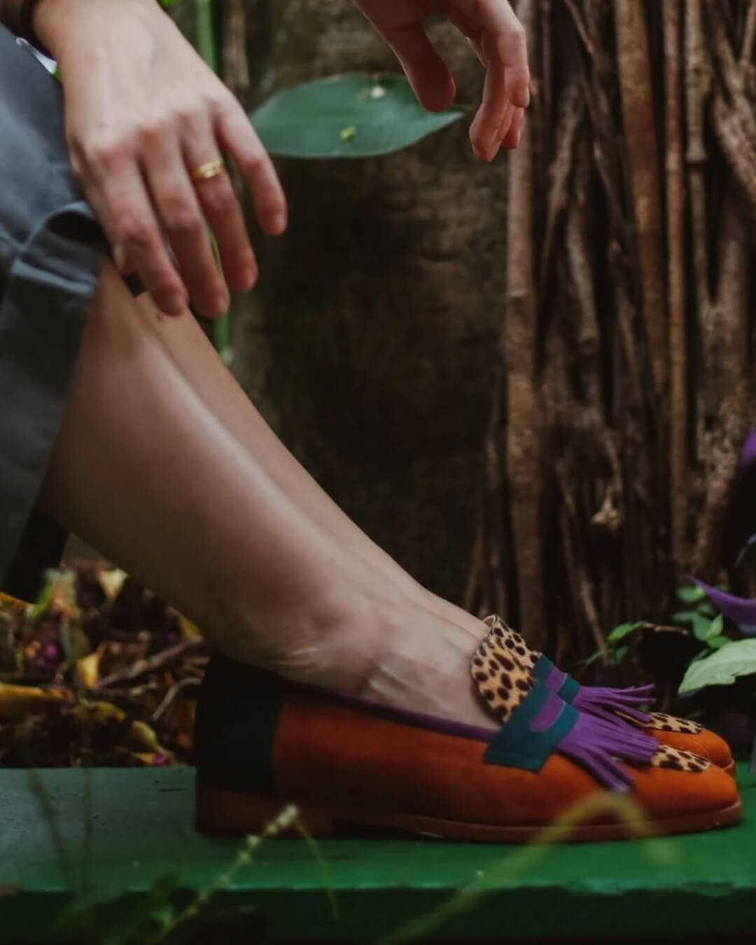 Mocasines Marrones Estampado de Leopardo