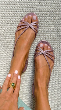 Sandalias Metalizadas Pitón en Relieve