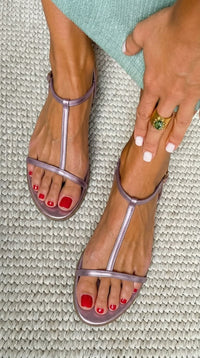 Sandalias Verano Metalizadas Minimalistas