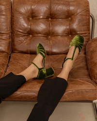 Tacones Anchos Terciopelo Correa en T