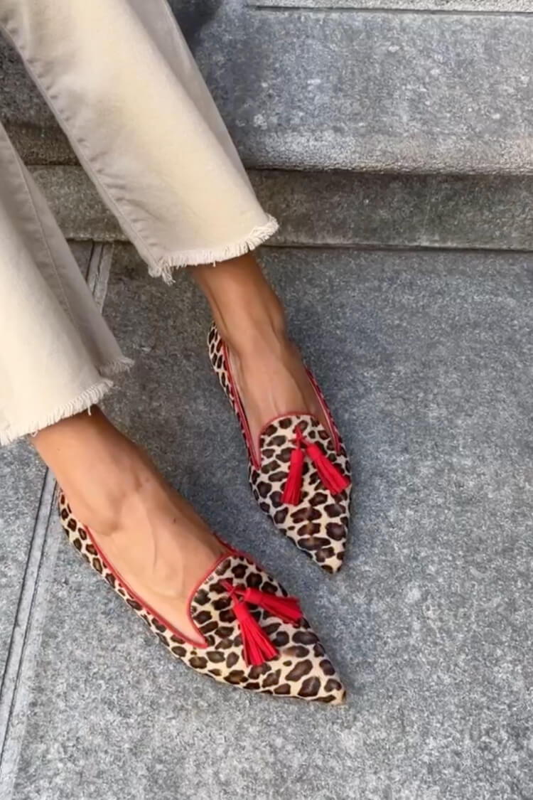 Bailarinas Ante Estampado de Leopardo
