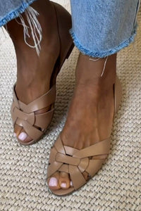 Zapatos Planos Piel Sintética Trenzada
