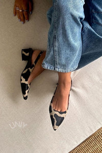 Tacones Anchos Estampado de Vaca