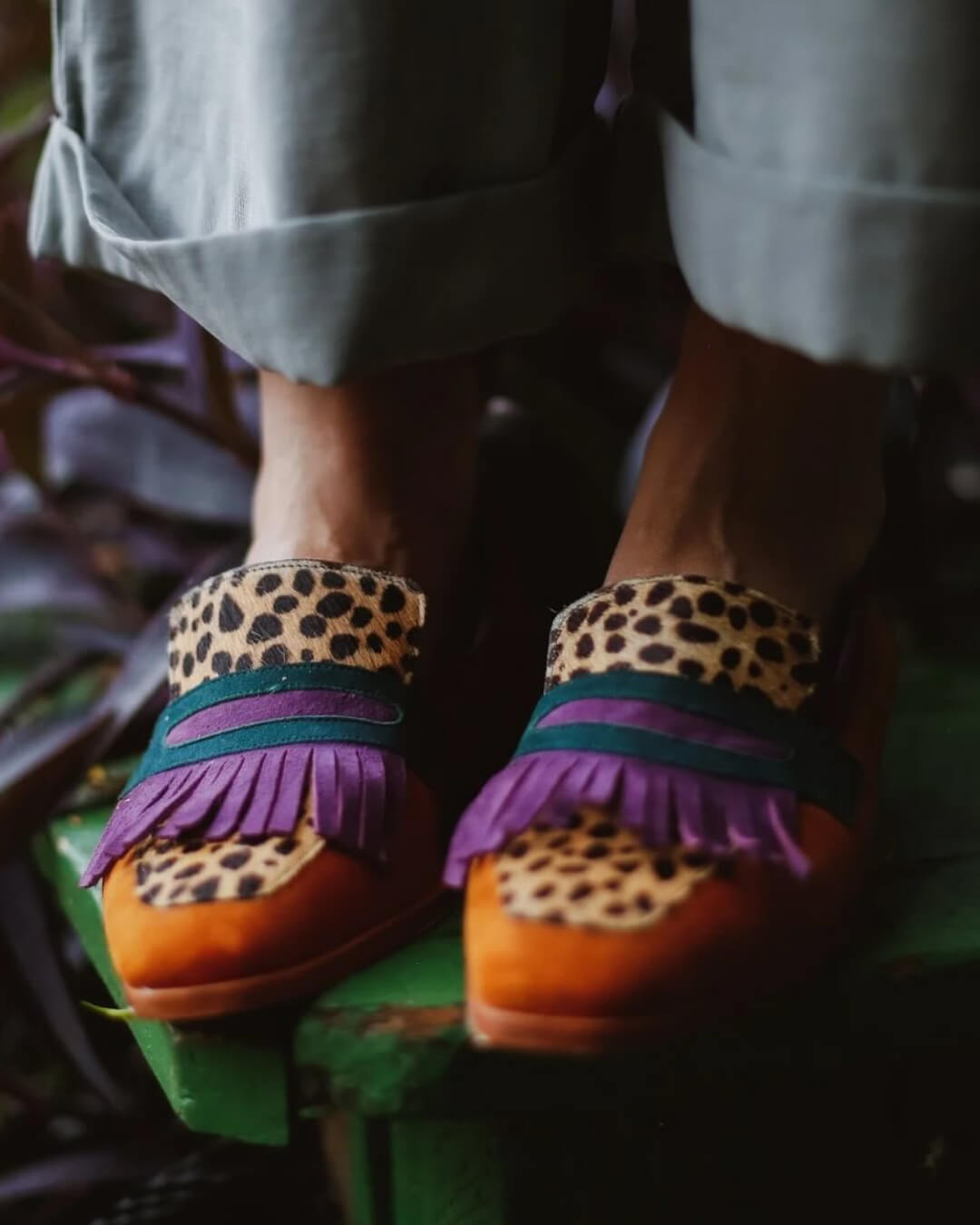 Mocasines Marrones Estampado de Leopardo