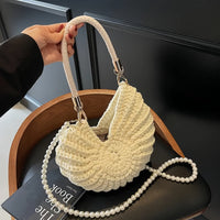 Bolso Tote Trenzado Cadena Blanco