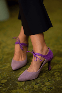 Stilettos Elegantes Morados con Cordones