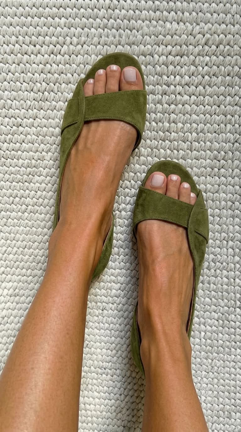 Sandalias Ante Slingback Suela Plana