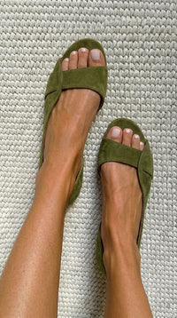 Sandalias Ante Slingback Suela Plana