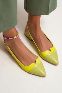 Bailarinas Bicolor Slingback con Hebilla