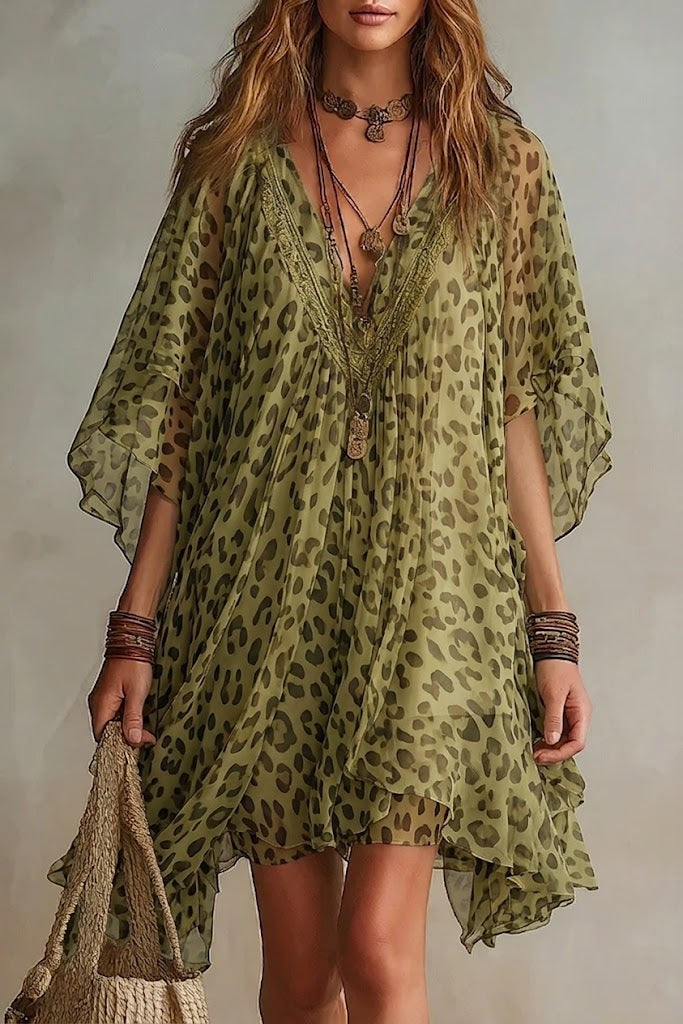 Vestido Leopardo de Chifón