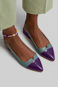 Bailarinas Bicolor Slingback con Hebilla
