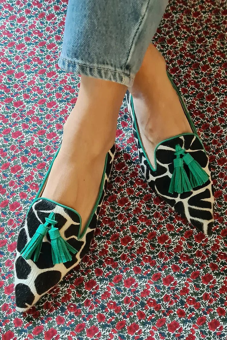 Bailarinas Bicolor Estampado de Vaca