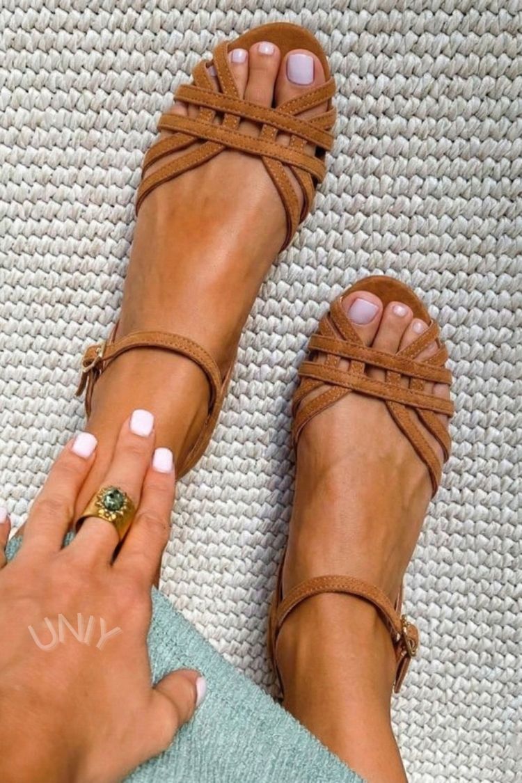 Sandalias Ante Cuero Multi Correa