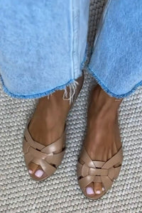 Zapatos Planos Piel Sintética Trenzada
