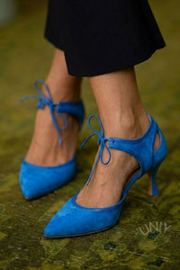 Tacones Kitten Rosa de Ante
