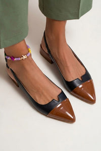 Bailarinas Bicolor Slingback con Hebilla