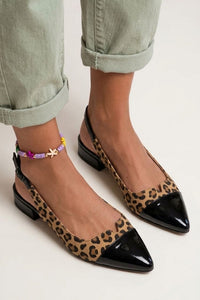 Bailarinas Bicolor Slingback con Hebilla