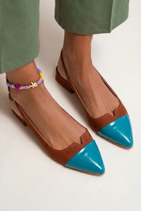 Bailarinas Bicolor Slingback con Hebilla