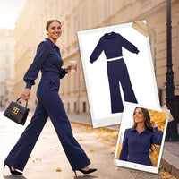 Conjunto Blazer Cruzado Pantalón Ancho