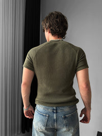 Camiseta Punto Ajustada Caqui
