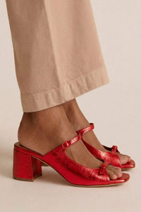 Tacones Anchos Dorados Bicolor Slingback