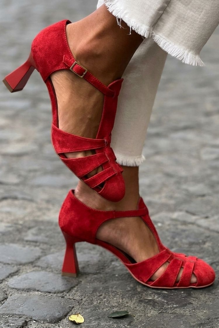 Sandalias Verdes Correas a Crochet