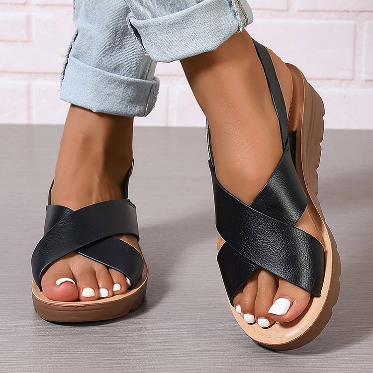 Sandalias de Cuña Correa Cruzada